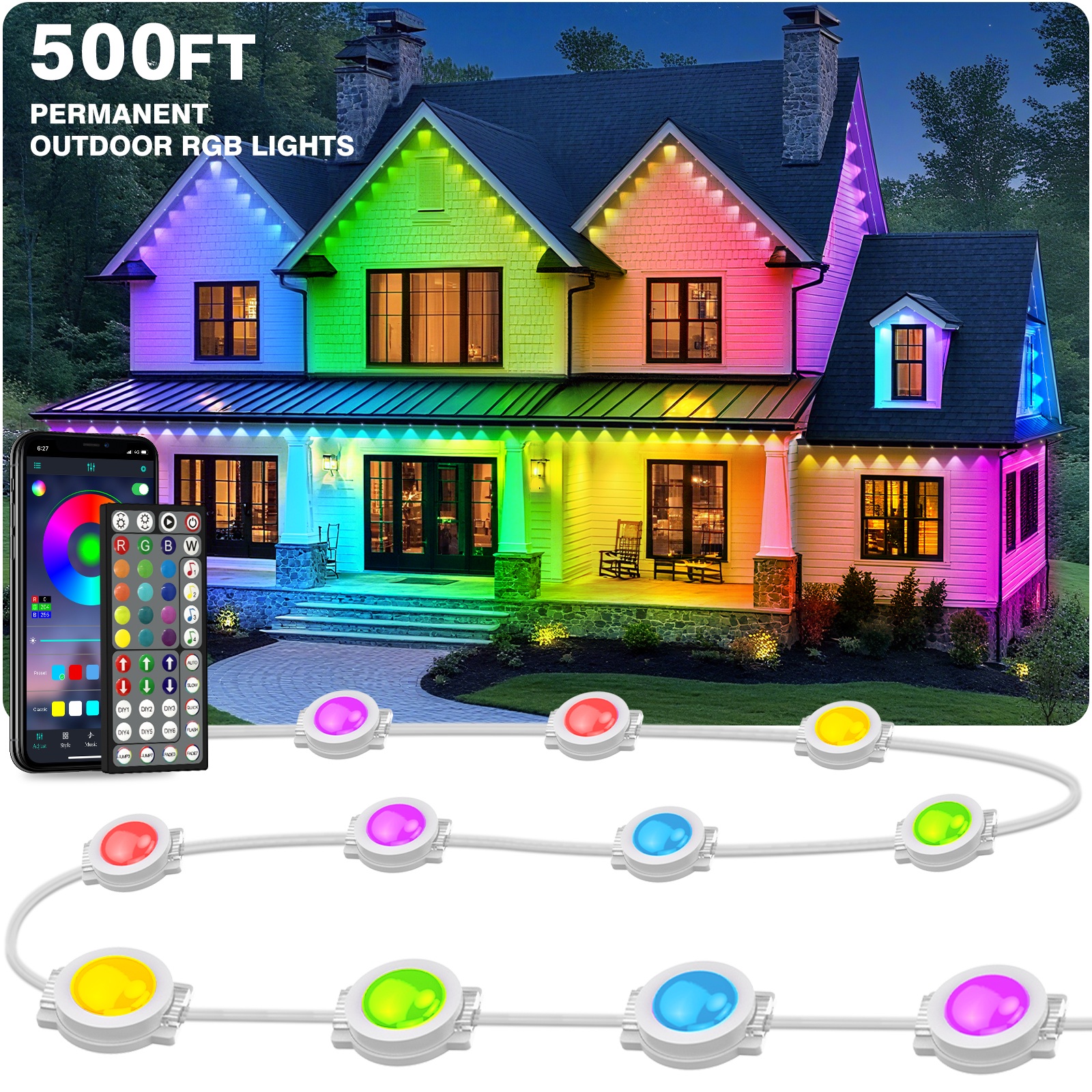 Smart Garden Led Lights - 500FT Permanent Outdoor LED String Lights