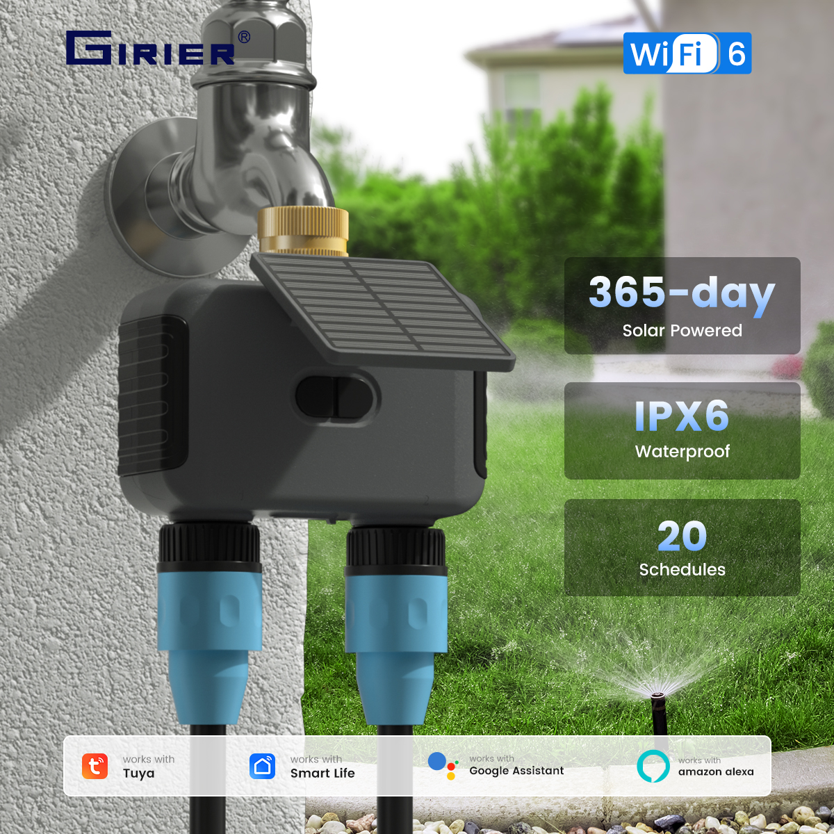 Wifi Irrigation Timer - GIRIER Tuya WiFi Smart Water Timer