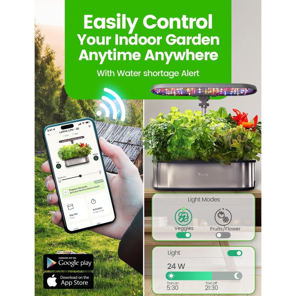 12-Pod Hydroponic Herb Garden  - огляд і ціна Smart Garden Led Lights
