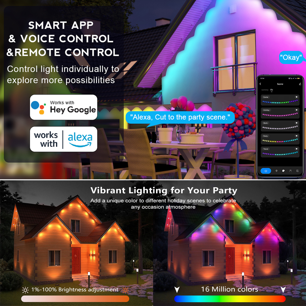 Smart WIFI RGB Eaves Lighting  - огляд і ціна Smart Garden Led Lights